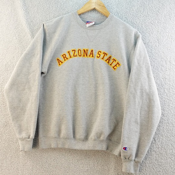 Vintage Champion Mens S Arizona State Crewneck Sweatshirt Gray Pullover Y2K - Picture 1 of 6